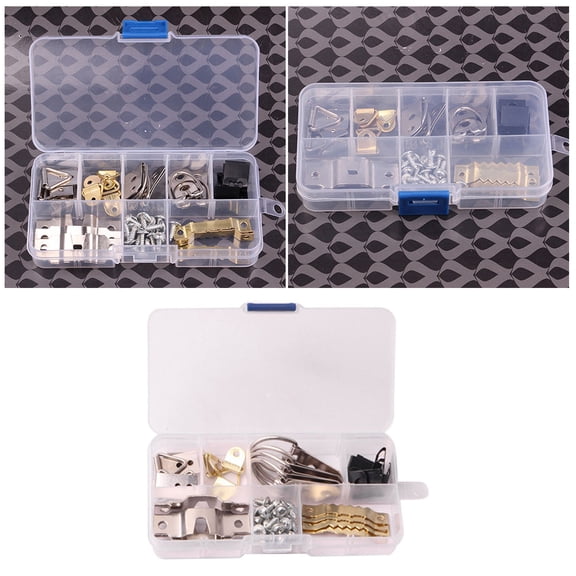 COOPHYA 1Set Metal Hanger for Picture Frame Hanging with Notched Hooks Silver Angled Nail Design 6.9x3.9x0.8in