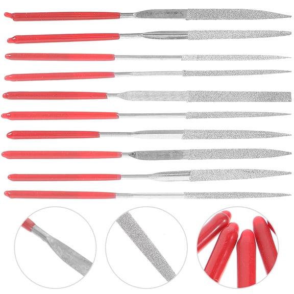 COOPHYA 1Set Multi Functional Red Needle File Kit for Jewelry Metal Glass Wood Carving