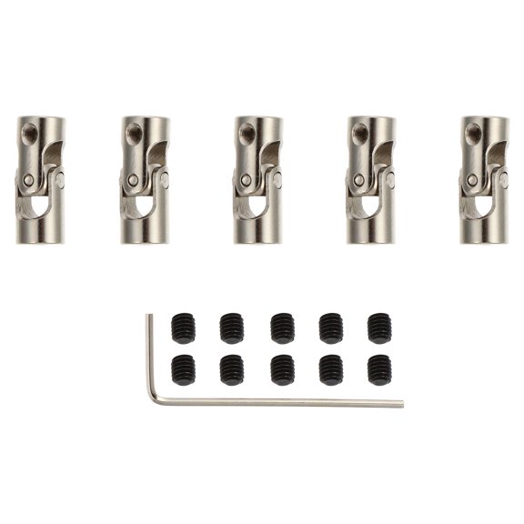 COOPHYA Shaft Coupling Motor Connector Universal Joint Coupling Iron Silver 1 Set