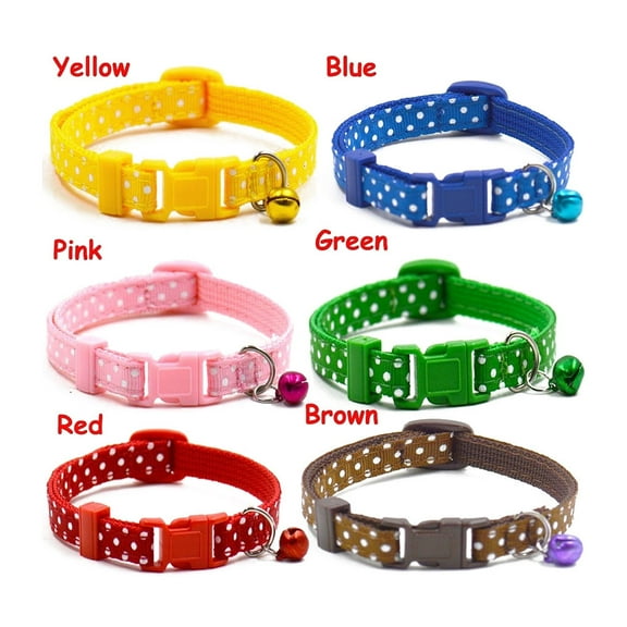 COOPHYA 1Set Puppy Dog Collar with Bell for Small Pets Blue Color Circular Shape Adjustable Length Outdoor Walks