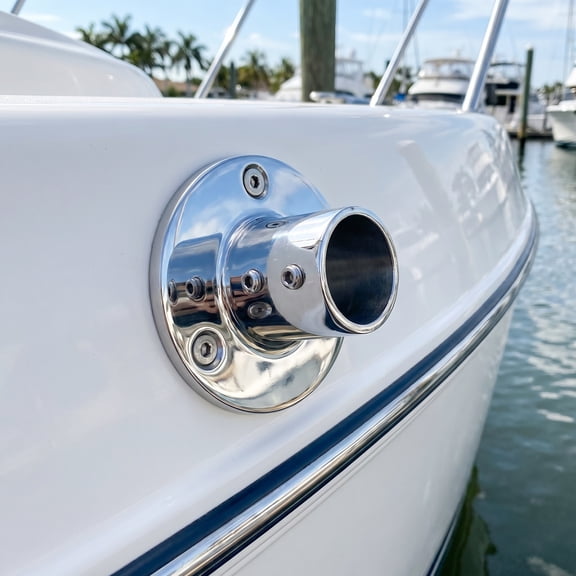 COOPHYA 1Set Quick Install Stainless Steel Tube Mounting Base for Marine Boat Handrail and Deck Rail