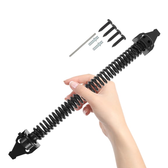 COOPHYA 1Set Self Closing Gate Spring Black Outdoor Hinge Adjustable Tension for Villa Courtyard Fence Door