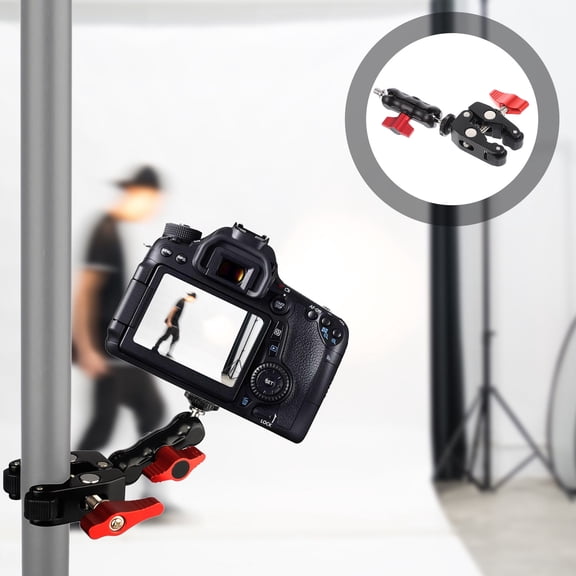 COOPHYA Red Stainless Steel Super Clamp Mounting Set for Photography Sessions - and Convenient Accessory