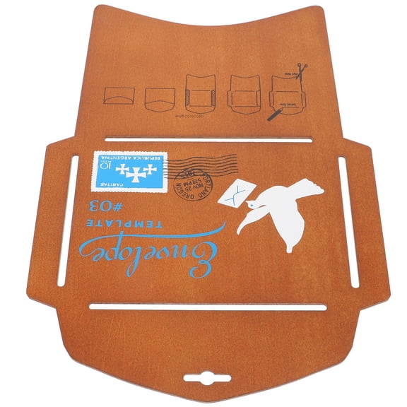 COOPHYA 1Set Wooden Envelope Making Template for Diy Envelope Stencil Greeting Card Design Brown Rectangle