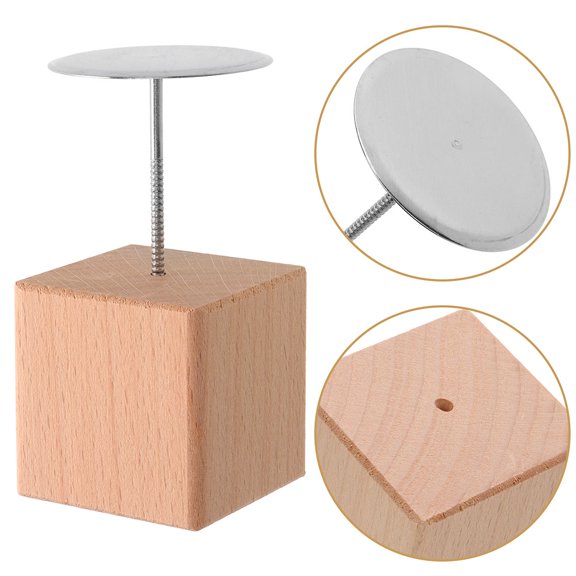 COOPHYA 2 Sets Of Cake Flower Nails Stand Beige Wood Cake Decorating Tools For Professional Bakers
