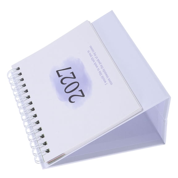 COOPHYA 2027 Purple Small Desk Calendar Standing Flip Style for Office Appointment Tracking