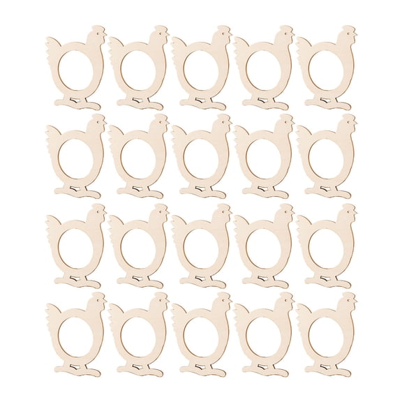 COOPHYA 20Pcs Beige Khaki Wooden Napkin Rings for Elegant Dinner and Banquet Decor