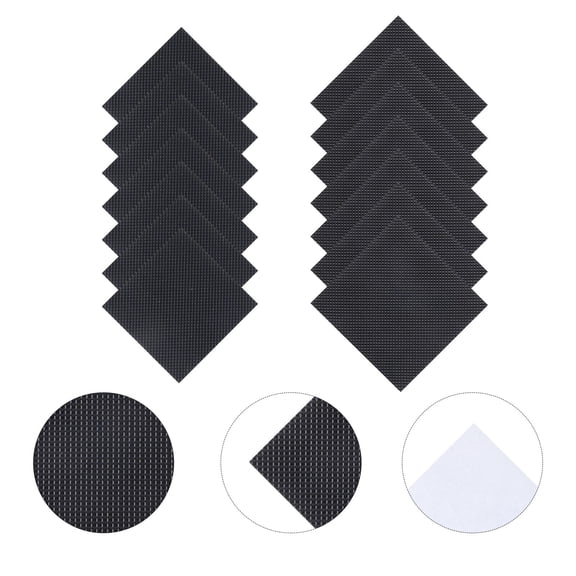 COOPHYA 20Pcs Protective Shoe Sole Stickers Black Rubber Pads Anti-Slip Wear-Resistant for Smooth Shoes