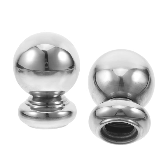 COOPHYA 2Pcs Durable Plated Silver Fence Post Caps Metal Ball Finials for Garden and Mailbox