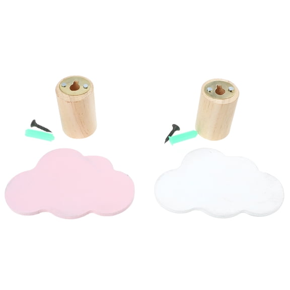 COOPHYA 2Pcs Household Cloud Shape Hanging Hooks Pink and White for Wall Decoration 10x6.5in