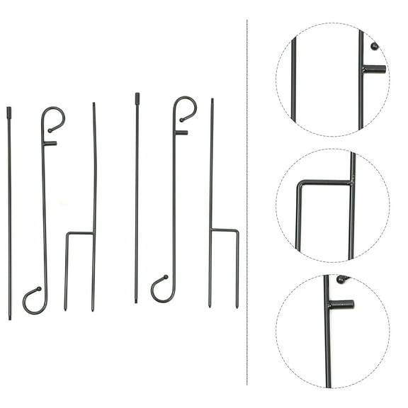 COOPHYA 2Pcs Iron Garden Flag Pole Holder for Outside Decor .8X17.5in