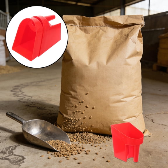 COOPHYA 2Pcs Multi Purpose Plastic Grain Scoop with Spill Resistant Design for Farm Use