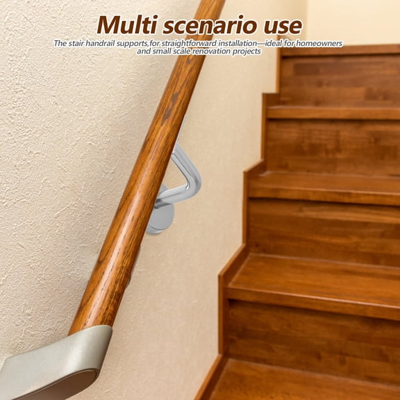 COOPHYA Set of 2 Plated Stainless Steel Handrail Brackets for Indoor Stair Banister Wall Mount