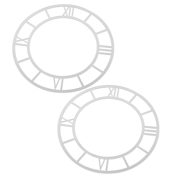 COOPHYA 2Pcs Round Acrylic Mirror Clock Dial Self Adhesive DIY Wall Clock Sticker for Holiday Party Decor