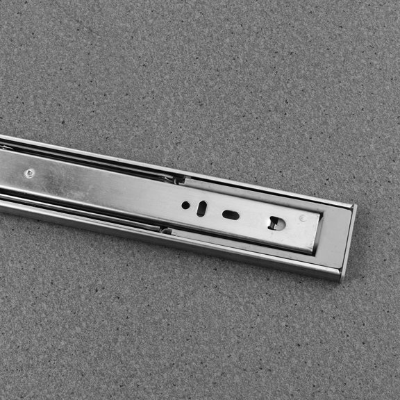COOPHYA 2Pcs Telescopic Double Spring Drawer Slider Plated Silver Steel Ball Bearing Track