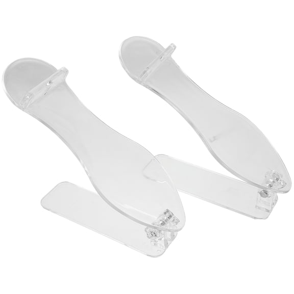 COOPHYA 2Pcs Lightweight Transparent Shoe Riser Stands for Shoe Organization