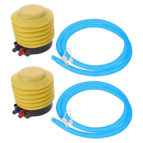 COOPHYA 2Sets Portable Yellow Foot Pump for Exercise Balls with Multiple Nozzles for Home Yoga and Inflatable Sports