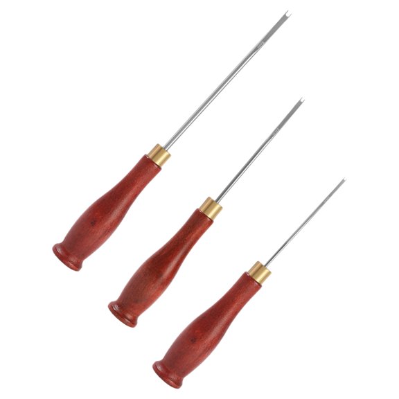 COOPHYA 3Pcs Cotton Stuffing Tool for Dolls with Wooden Handle Precision Awl for Craft Projects