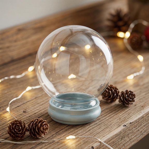 COOPHYA 3Pcs Fillable Clear Glass Globes with Base for Unique Handmade Snow Globe Creations