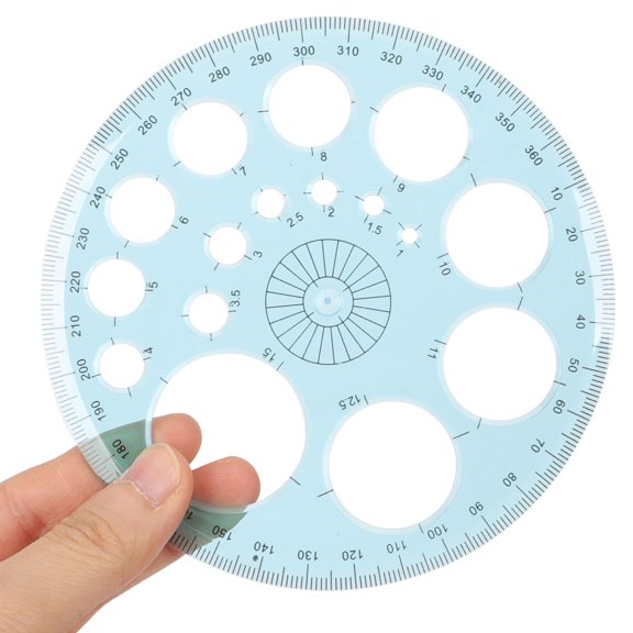 COOPHYA 3Pcs Sky Blue Measuring Protractor with Clear Scale for Geometry and Math Tasks