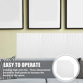 COOPHYA 3-Pack Textured PVC Wall Panels Fire Retardant White Decorative Panels for Home, Wedding, Shop Walls