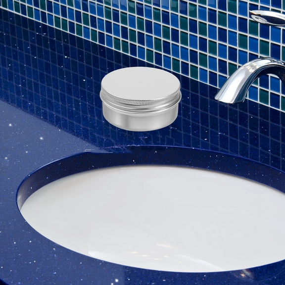 COOPHYA 4Pcs Aluminum Round Cream Boxes Plated Silver Metal Containers with Leak Proof Screw Tops