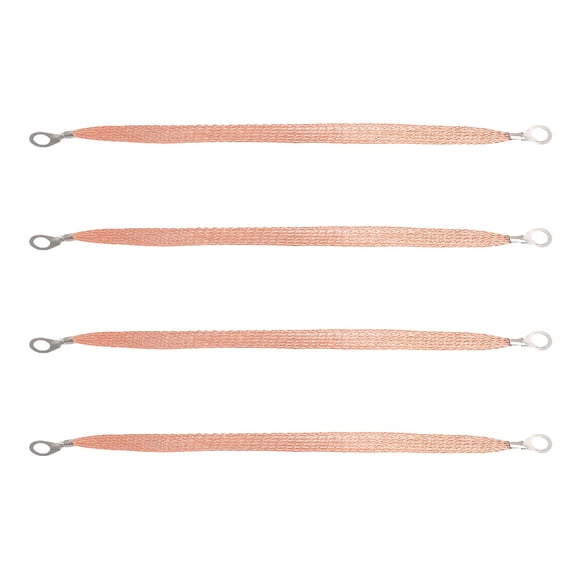 COOPHYA 4Pcs Automotive Ground Strap Set Copper Braided Wire with Connectors for Car Engine Stability