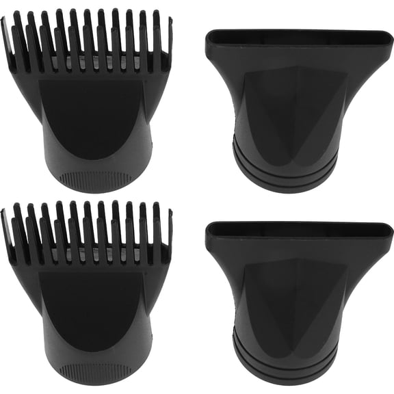 COOPHYA 4Pcs Blow Dryer Comb Attachment Black Plastic for Versatile Hair Styling and Salon Use