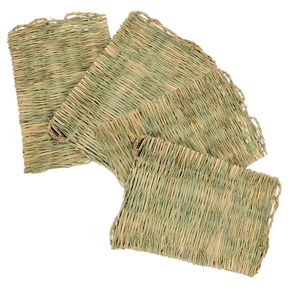 COOPHYA 4Pcs Breathable Green Nesting Box Liners Straw Mats for Chicken Rabbit Hamster Bedding