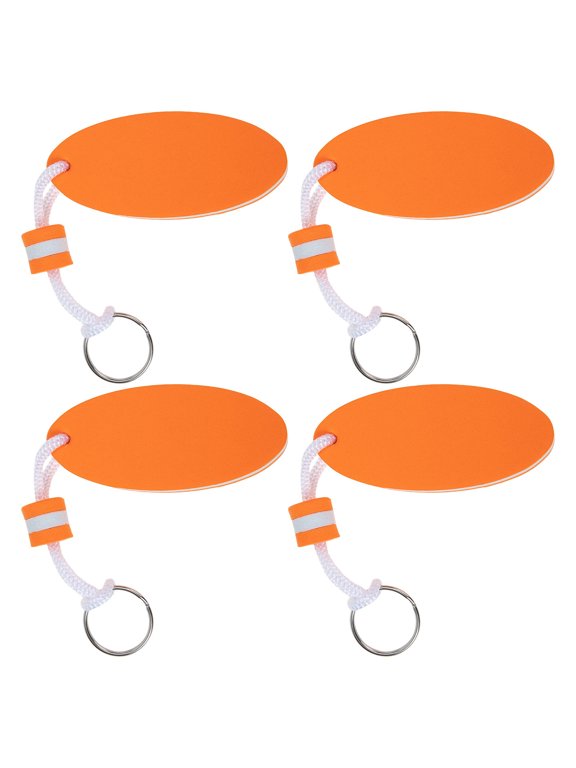 4-Pack Orange EVA Floating Key for Water Sports Outdoor Safety and Easy Key Identification