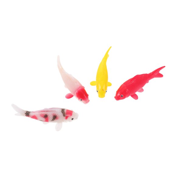 COOPHYA 4-Pack Floating Aquarium Fish Decorations, PVC Realistic Mini Fish Ornaments for Office and Home Decor