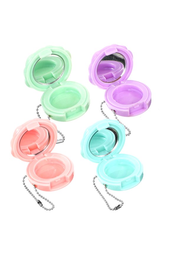 4Pcs Lip Balm Jar Rose Design Compact Lightweight Cosmetics Storage Case