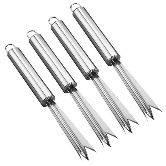 COOPHYA 4Pcs Pineapple Eye Remover Stainless Steel Cutter with Handle for Easy Kitchen Prep