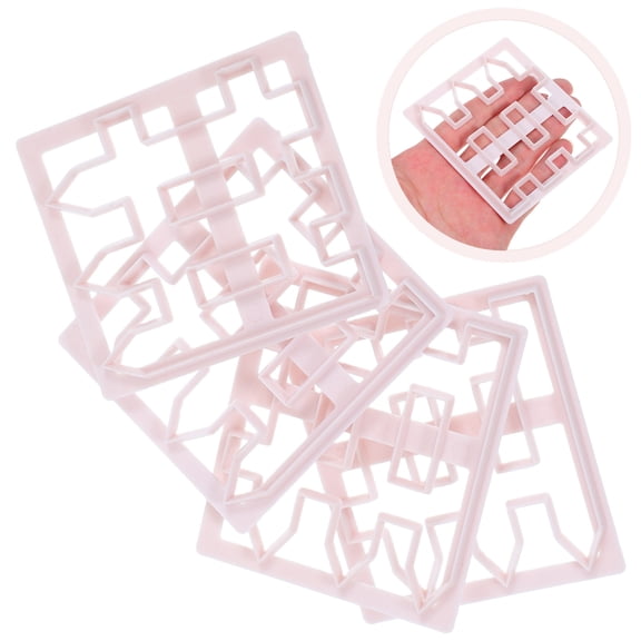 COOPHYA 4-Piece Plastic Fence Fondant Mold Set for Cake Decorating and Detailed Pastry