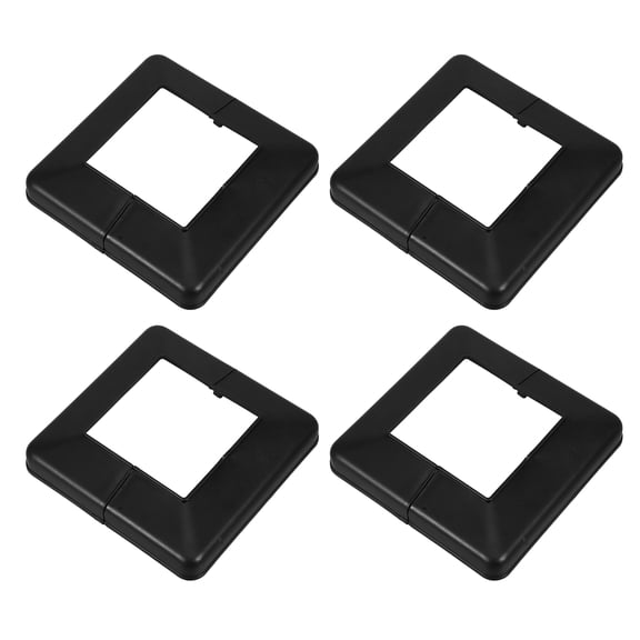 COOPHYA 4-Pack Black Plastic Post Base Covers for 4x4 Deck Posts, Porch Column Wraps, Split Style