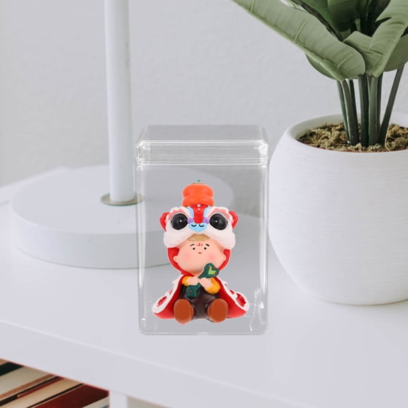 COOPHYA 4Pcs Transparent Action Figure Storage Box Display Case for Models Collectibles and Handicrafts Organizer