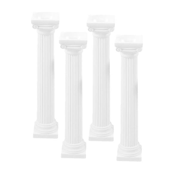 COOPHYA 4Pcs White Roman Pillar Decor for Entryway and Table Decoration with Versatile Use