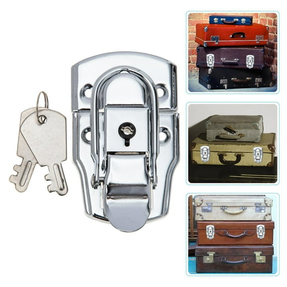 COOPHYA 4Set Latch for Tool Box Durable Iron Material Rectangular Shape Silver