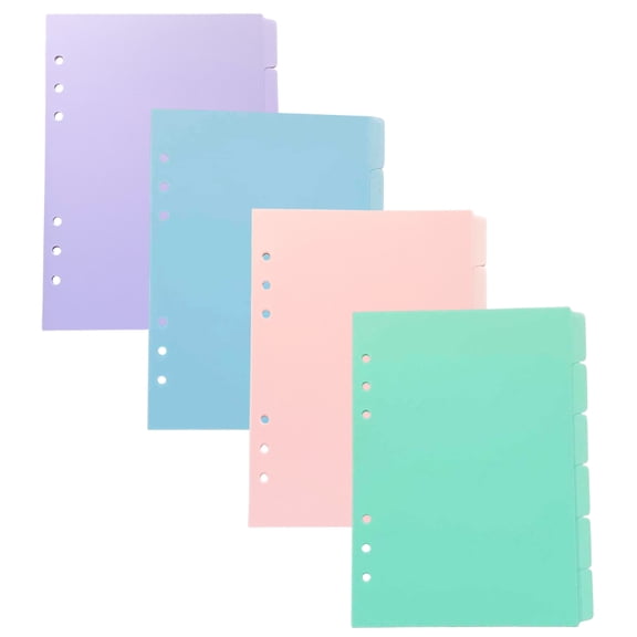 COOPHYA 4Sets Non Tear Plastic Loose Leaf Dividers with Writable Tabs for Notebook Organization