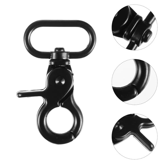 COOPHYA 5Pcs Black Zinc Alloy Snap Hook with Swivel Trigger for Luggage and Belts