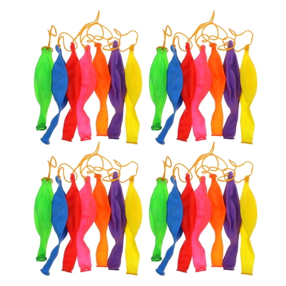 COOPHYA 50Pcs Punch Balloons Assorted Color Latex Inflatable Elastic Handle Party Decoration