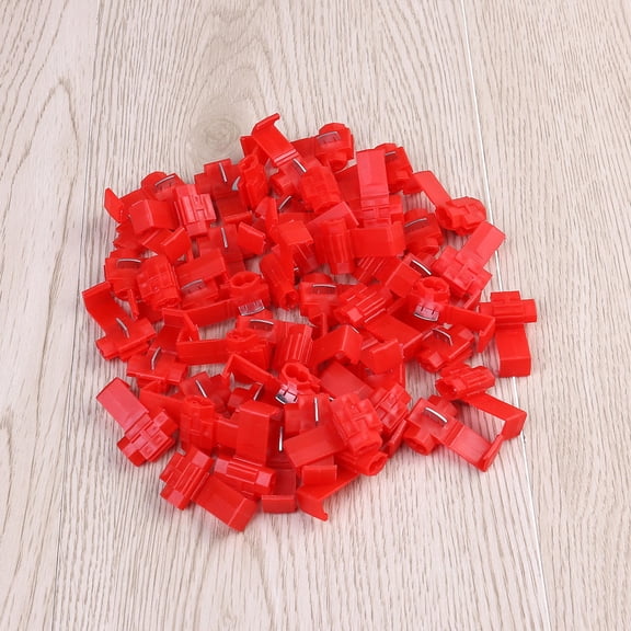 COOPHYA 50Pcs Red Nylon Wire Connector for Electrical Cable and Car Alarms Installation Crimp Terminals 16-22AWG