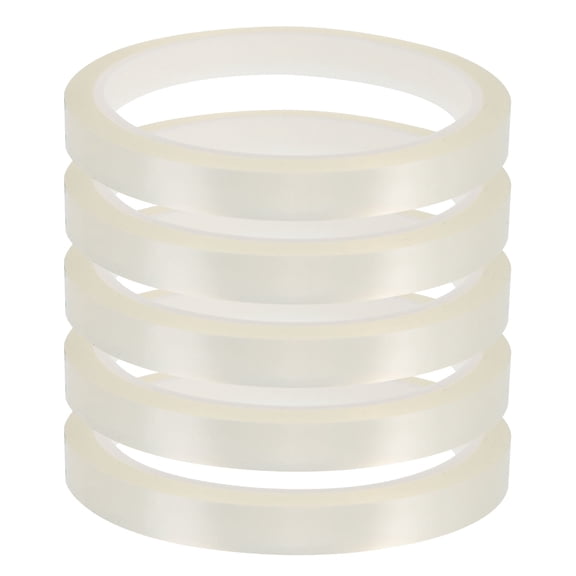 COOPHYA 5Pcs High Temperature Polyimide Tape for Diy Projects Pet Transparent 11.8x0.4x1299.2In