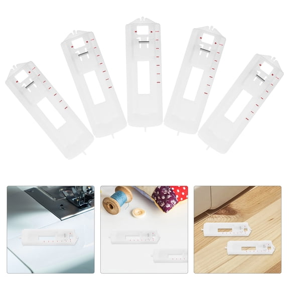 COOPHYA 5pcs Button Hole Foot Presser Foot White Plastic Buttonhole Precision for Sewing Machines Beginners