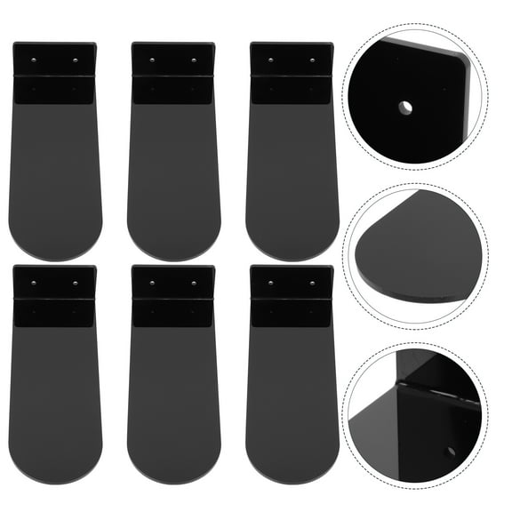 COOPHYA 6 Pieces Floating Shoe Shelf Acrylic Racks for Home Use Black
