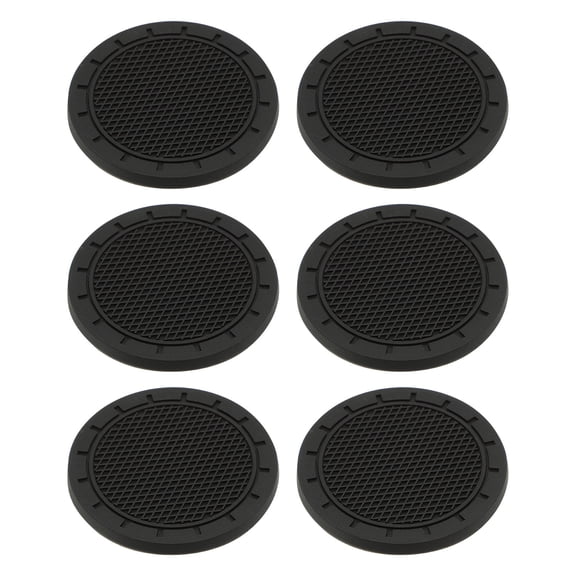 COOPHYA 6Pcs Coasters for Coffee Table Decor Black PVC Heat Protection for Home