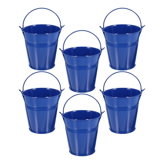 COOPHYA 6Pcs Party Bucket Set Blue Iron Flower Bucket For Easter Celebrations