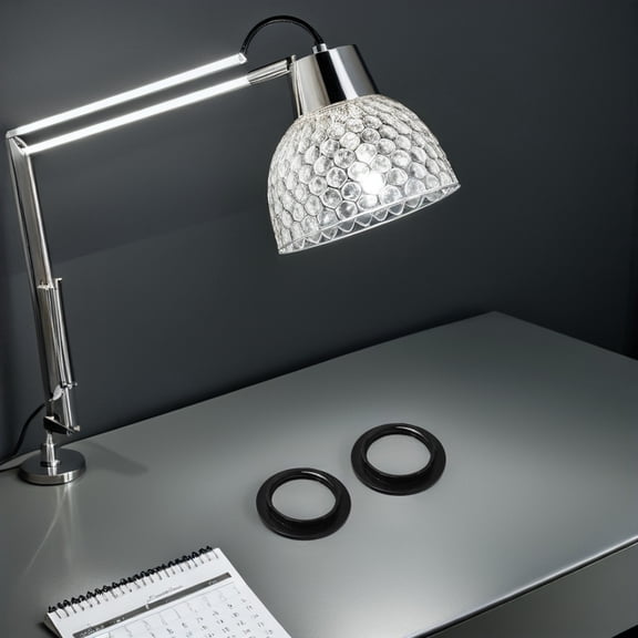 COOPHYA 6Pcs Plastic Lamp Shade Rings with Threaded Design for Easy Installation in Black