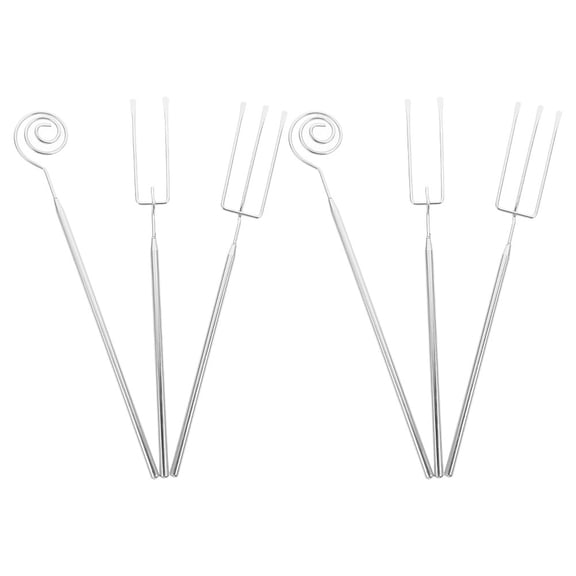 COOPHYA Set of 6 Plated Stainless Steel Fondue Forks for Hot Pot and Induction Cooker Use