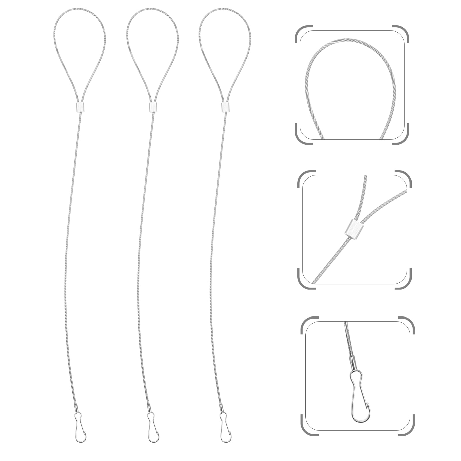 COOPHYA 6Pcs Silver Stainless Steel Gate Latch Cable Pull for Outdoor ...